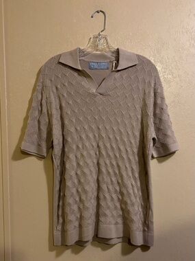 NWT Free Planet mens Short Sleeve Geometric Textured sweater sz L